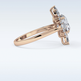 Elegant 2.71 CT Cluster Engagement Ring Featuring Round Moissanite