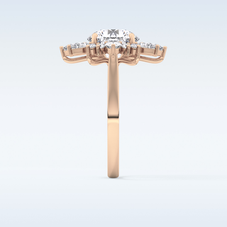Elegant 2.71 CT Cluster Engagement Ring Featuring Round Moissanite