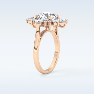 Elegant 2.71 CT Cluster Engagement Ring Featuring Round Moissanite