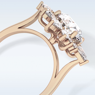 Elegant 2.71 CT Cluster Engagement Ring Featuring Round Moissanite