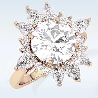 Elegant 2.71 CT Cluster Engagement Ring Featuring Round Moissanite