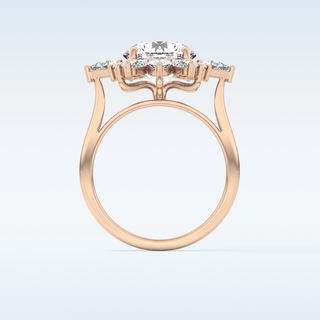 Elegant 2.71 CT Cluster Engagement Ring Featuring Round Moissanite