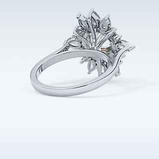 Elegant 2.71 CT Cluster Engagement Ring Featuring Round Moissanite