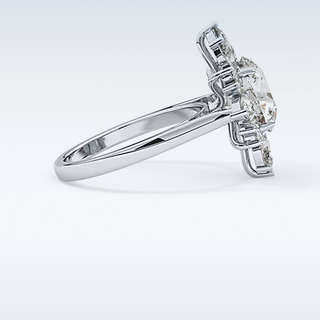 Elegant 2.71 CT Cluster Engagement Ring Featuring Round Moissanite
