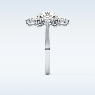 Elegant 2.71 CT Cluster Engagement Ring Featuring Round Moissanite