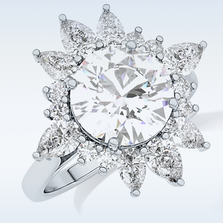 Elegant 2.71 CT Cluster Engagement Ring Featuring Round Moissanite