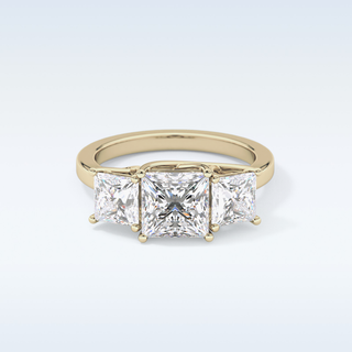 Elegant 1.87 CT Three Stones Engagement Ring Featuring Princess Moissanite