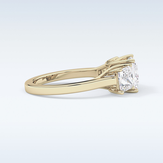 Elegant 1.87 CT Three Stones Engagement Ring Featuring Princess Moissanite
