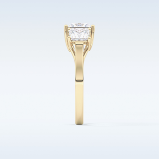 Elegant 1.87 CT Three Stones Engagement Ring Featuring Princess Moissanite