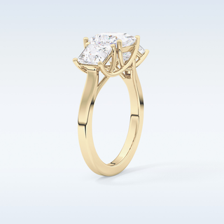 Elegant 1.87 CT Three Stones Engagement Ring Featuring Princess Moissanite