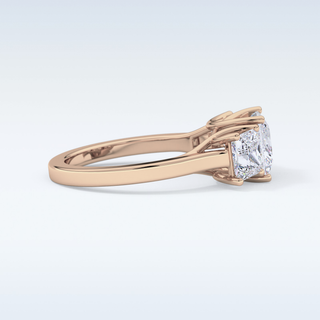 Elegant 1.87 CT Three Stones Engagement Ring Featuring Princess Moissanite