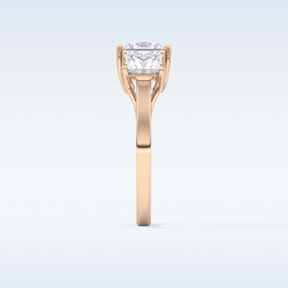 Elegant 1.87 CT Three Stones Engagement Ring Featuring Princess Moissanite