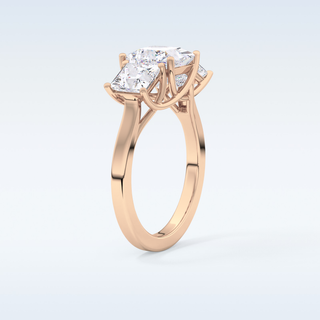 Elegant 1.87 CT Three Stones Engagement Ring Featuring Princess Moissanite