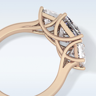 Elegant 1.87 CT Three Stones Engagement Ring Featuring Princess Moissanite