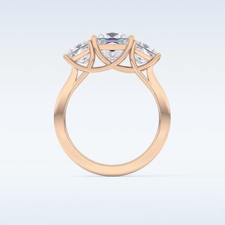 Elegant 1.87 CT Three Stones Engagement Ring Featuring Princess Moissanite