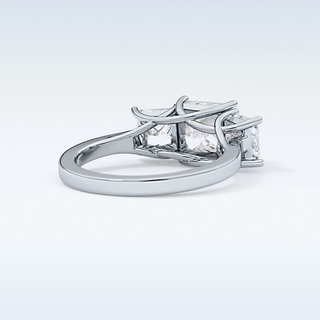 Elegant 1.87 CT Three Stones Engagement Ring Featuring Princess Moissanite