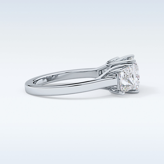 Elegant 1.87 CT Three Stones Engagement Ring Featuring Princess Moissanite