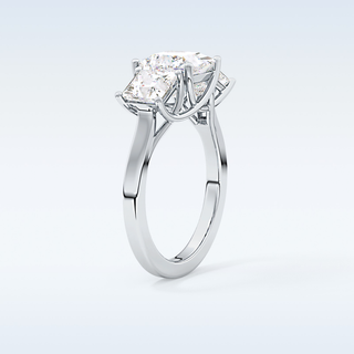 Elegant 1.87 CT Three Stones Engagement Ring Featuring Princess Moissanite