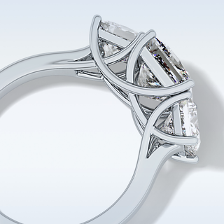 Elegant 1.87 CT Three Stones Engagement Ring Featuring Princess Moissanite