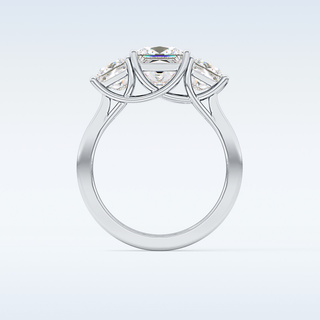 Elegant 1.87 CT Three Stones Engagement Ring Featuring Princess Moissanite