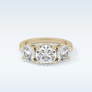 Elegant 1.82 CT Three Stones Engagement Ring Featuring Round Moissanite