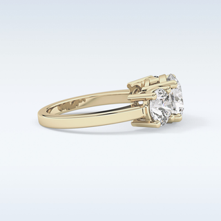 Elegant 1.82 CT Three Stones Engagement Ring Featuring Round Moissanite