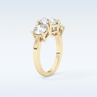 Elegant 1.82 CT Three Stones Engagement Ring Featuring Round Moissanite
