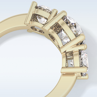 Elegant 1.82 CT Three Stones Engagement Ring Featuring Round Moissanite