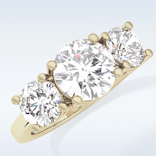 Elegant 1.82 CT Three Stones Engagement Ring Featuring Round Moissanite