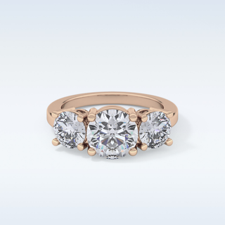 Elegant 1.82 CT Three Stones Engagement Ring Featuring Round Moissanite