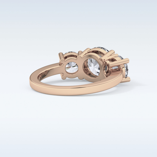Elegant 1.82 CT Three Stones Engagement Ring Featuring Round Moissanite