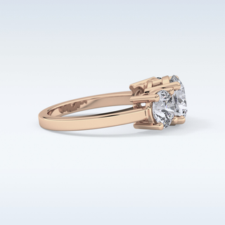 Elegant 1.82 CT Three Stones Engagement Ring Featuring Round Moissanite