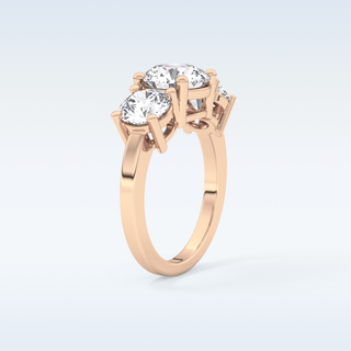 Elegant 1.82 CT Three Stones Engagement Ring Featuring Round Moissanite