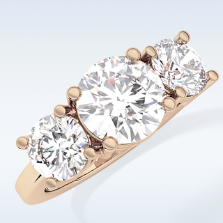 Elegant 1.82 CT Three Stones Engagement Ring Featuring Round Moissanite