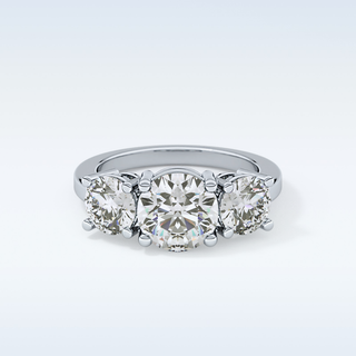 Elegant 1.82 CT Three Stones Engagement Ring Featuring Round Moissanite