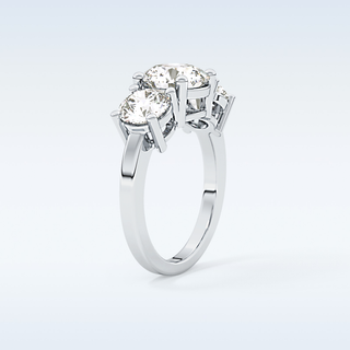 Elegant 1.82 CT Three Stones Engagement Ring Featuring Round Moissanite