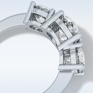 Elegant 1.82 CT Three Stones Engagement Ring Featuring Round Moissanite