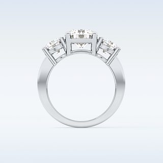 Elegant 1.82 CT Three Stones Engagement Ring Featuring Round Moissanite