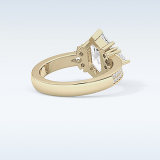 3.28 CT Multi Stone Engagement Ring Featuring Custom Hexagonal Moissanite