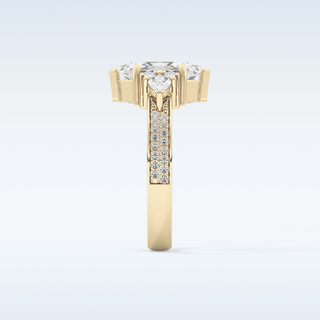 3.28 CT Multi Stone Engagement Ring Featuring Custom Hexagonal Moissanite