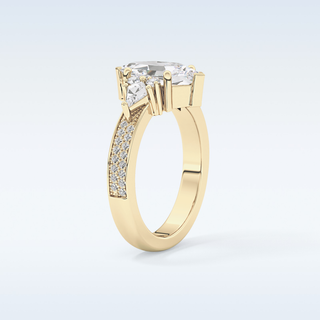 3.28 CT Multi Stone Engagement Ring Featuring Custom Hexagonal Moissanite