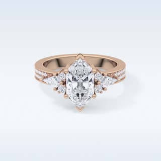 3.28 CT Multi Stone Engagement Ring Featuring Custom Hexagonal Moissanite