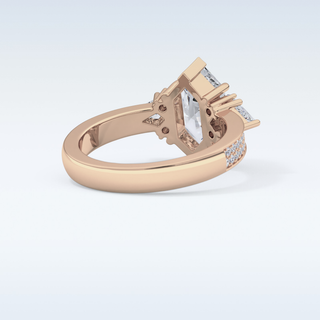 3.28 CT Multi Stone Engagement Ring Featuring Custom Hexagonal Moissanite