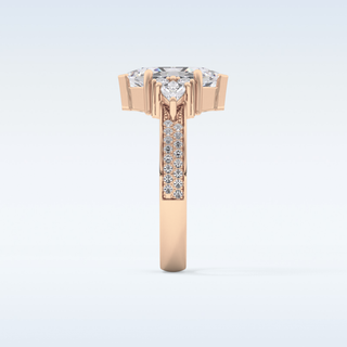 3.28 CT Multi Stone Engagement Ring Featuring Custom Hexagonal Moissanite