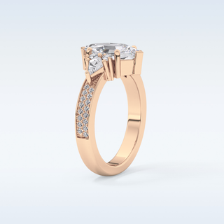 3.28 CT Multi Stone Engagement Ring Featuring Custom Hexagonal Moissanite
