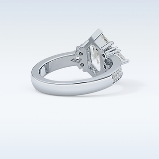 3.28 CT Multi Stone Engagement Ring Featuring Custom Hexagonal Moissanite
