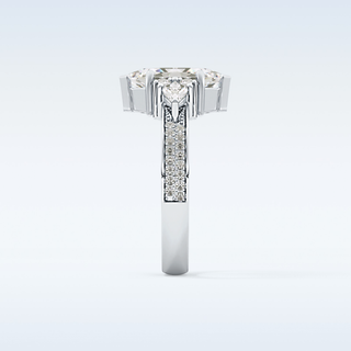 3.28 CT Multi Stone Engagement Ring Featuring Custom Hexagonal Moissanite