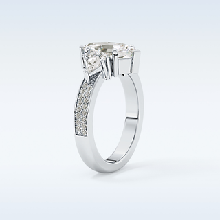 3.28 CT Multi Stone Engagement Ring Featuring Custom Hexagonal Moissanite