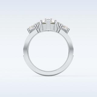 3.28 CT Multi Stone Engagement Ring Featuring Custom Hexagonal Moissanite