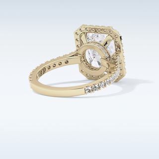 4.51 CT Hidden Halo & Pave Engagement Ring Featuring Radiant Moissanite